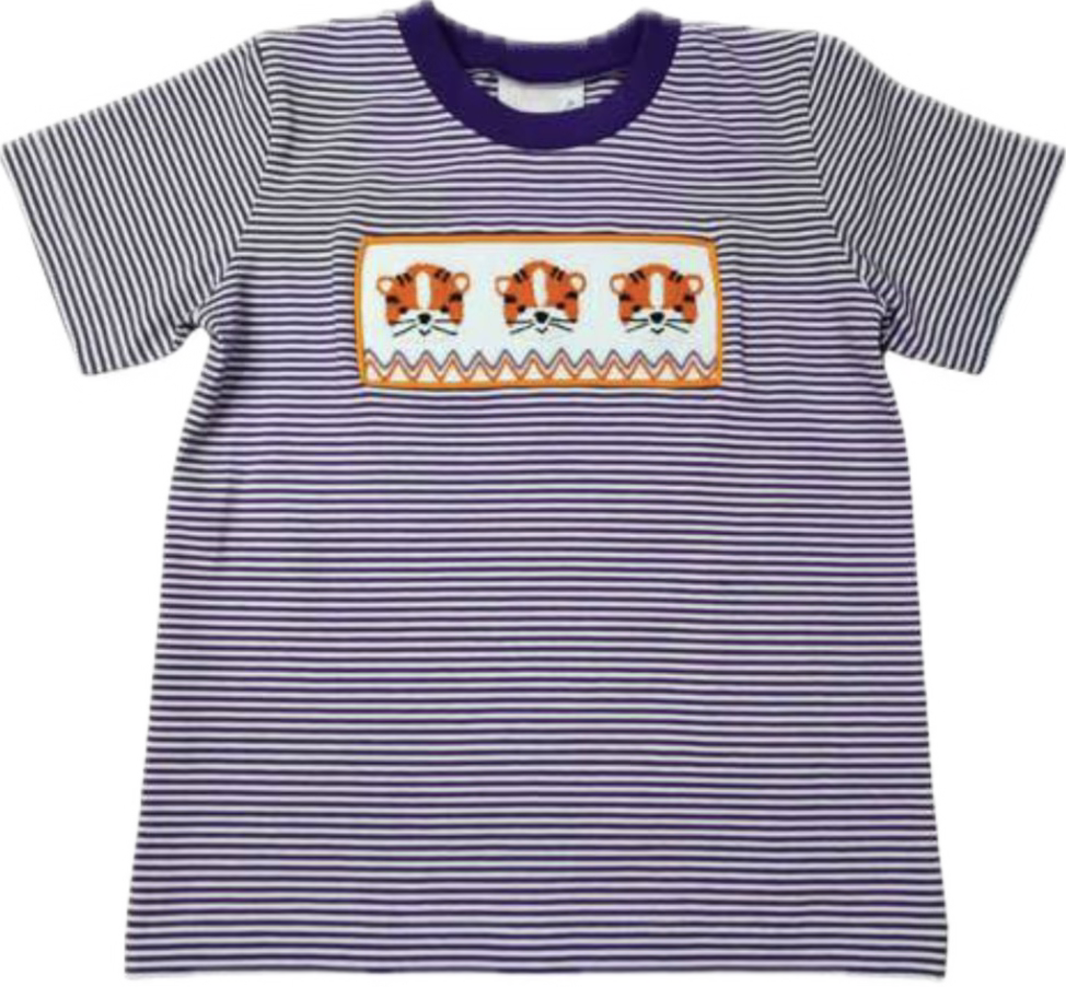 Smocked Shirt | Purple Tiger