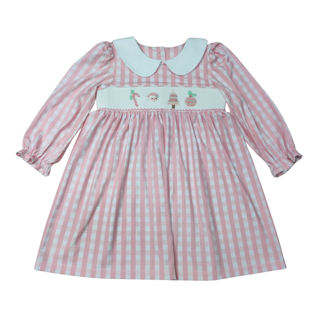 Collared Dress | Pink Christmas