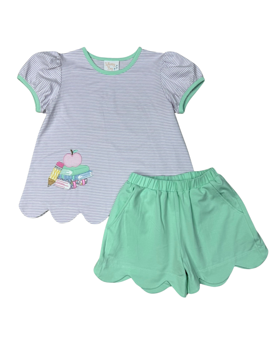 Scalloped Short Set | Off to School
