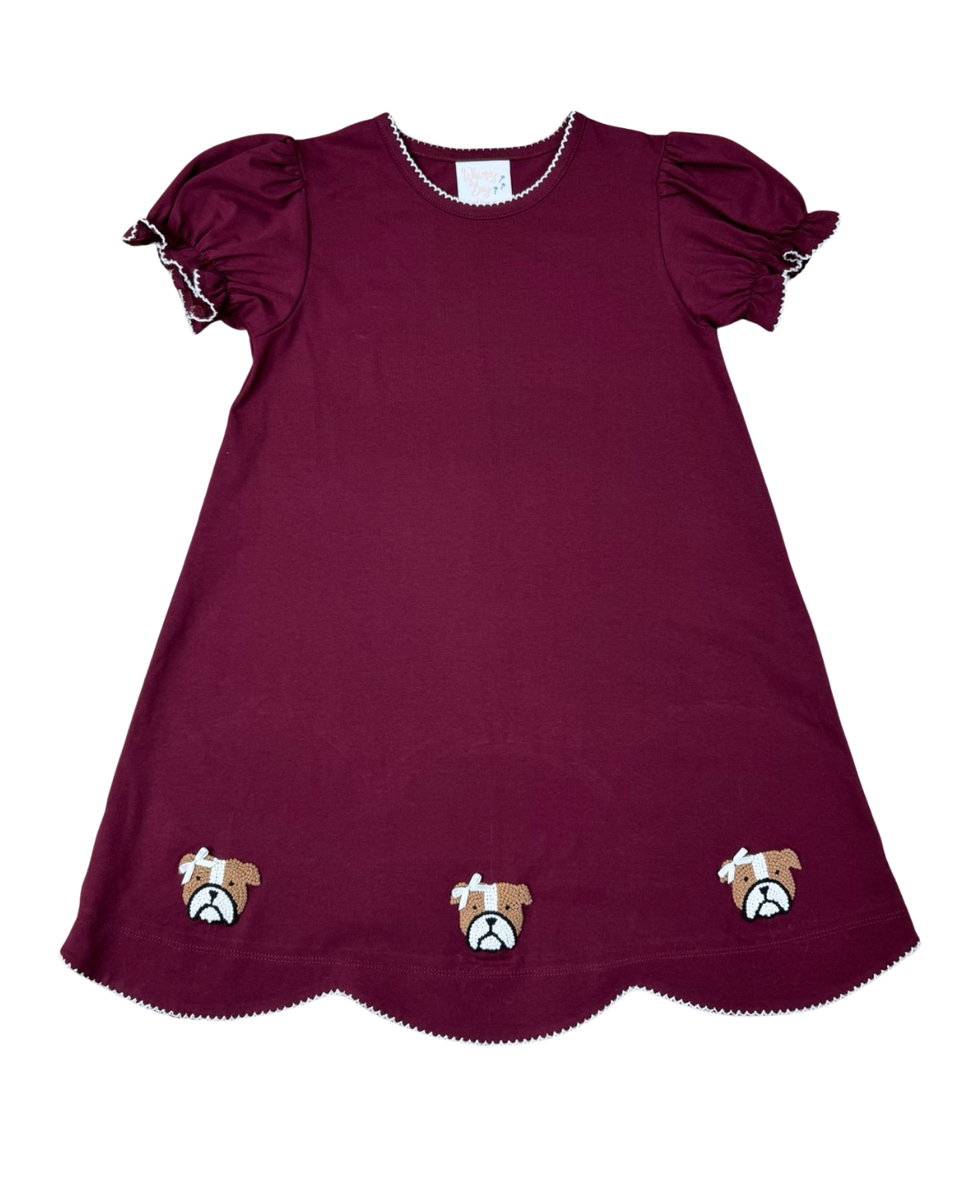 Scalloped Dress | Maroon Bulldog