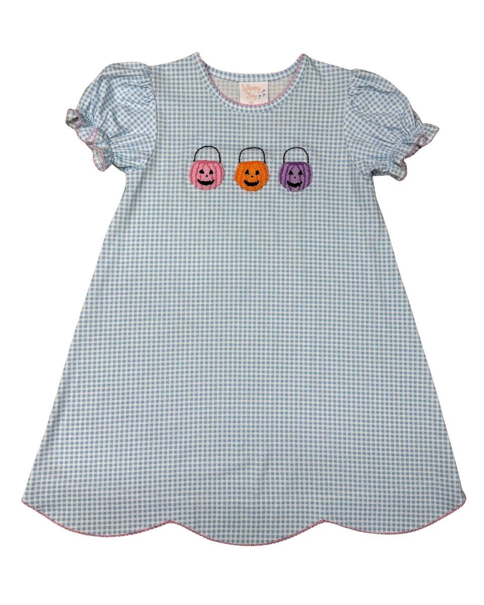 Halloween Treat Pales Scalloped Dress