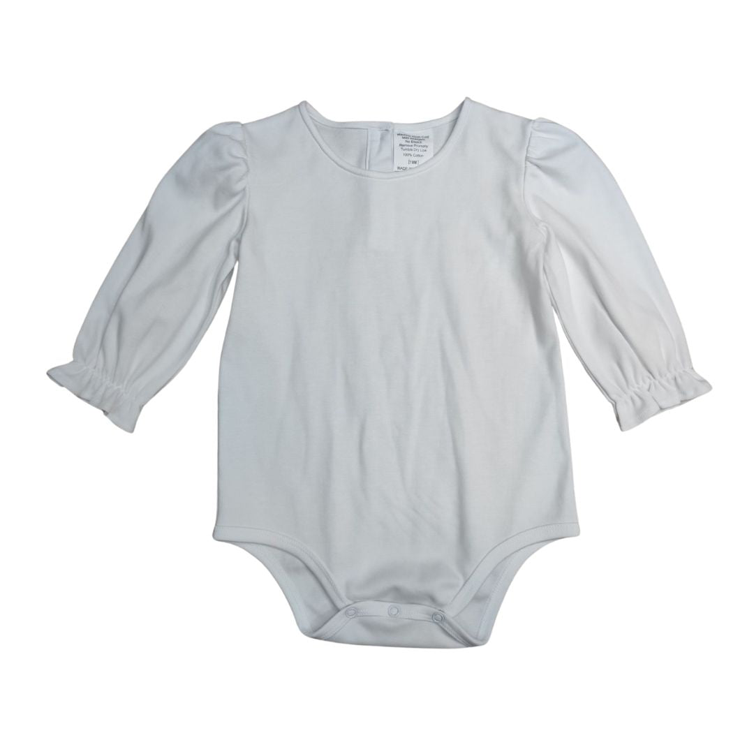 Ruffle Sleeved Onesie - White