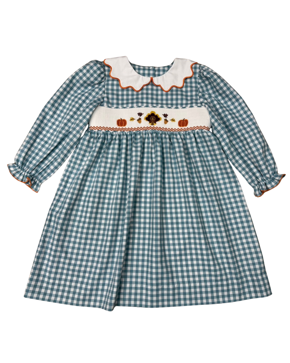Thankful Turkey Scalloped Dress