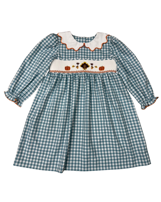 Thankful Turkey Scalloped Dress