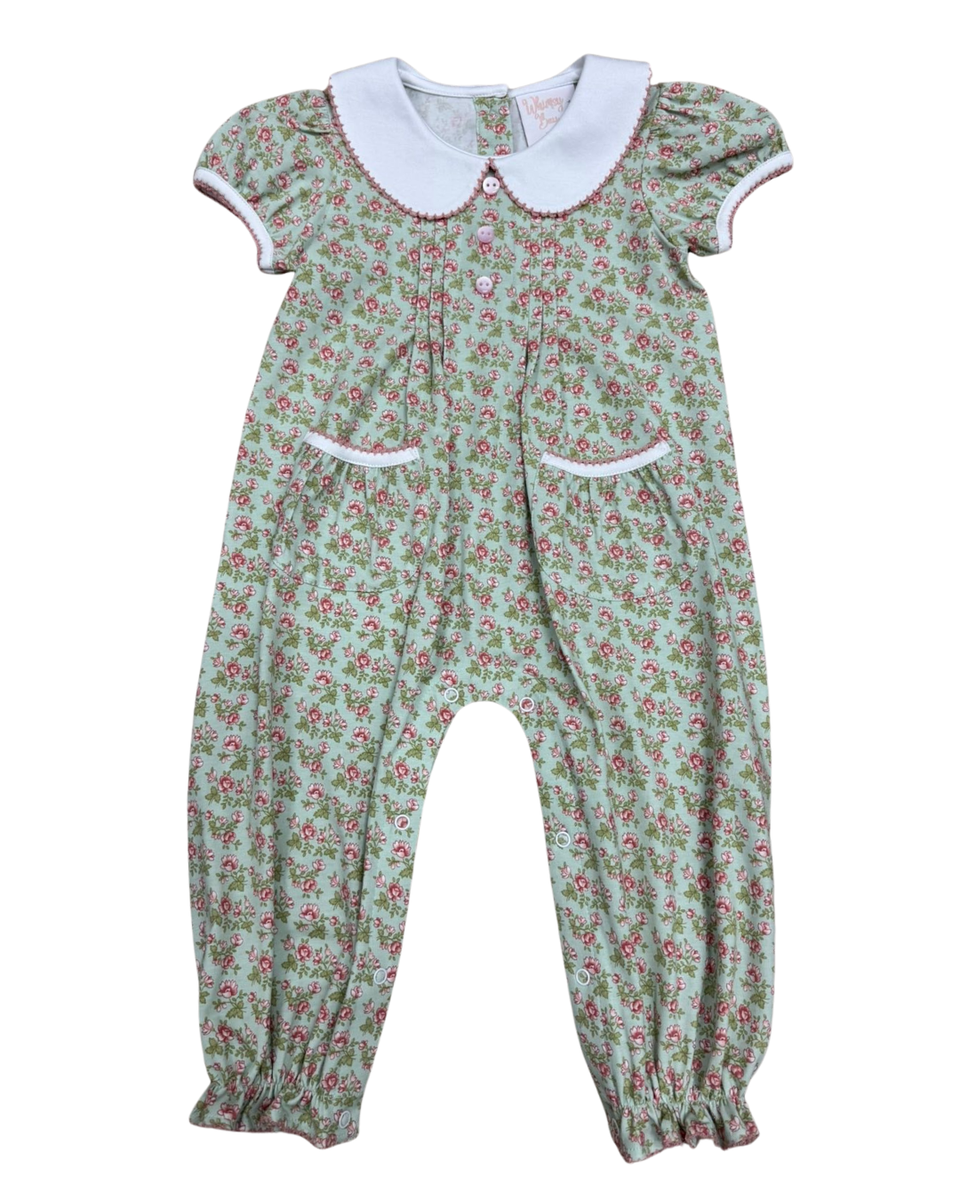 Vintage Floral Collared Romper
