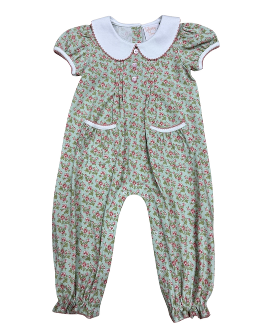Vintage Floral Collared Romper