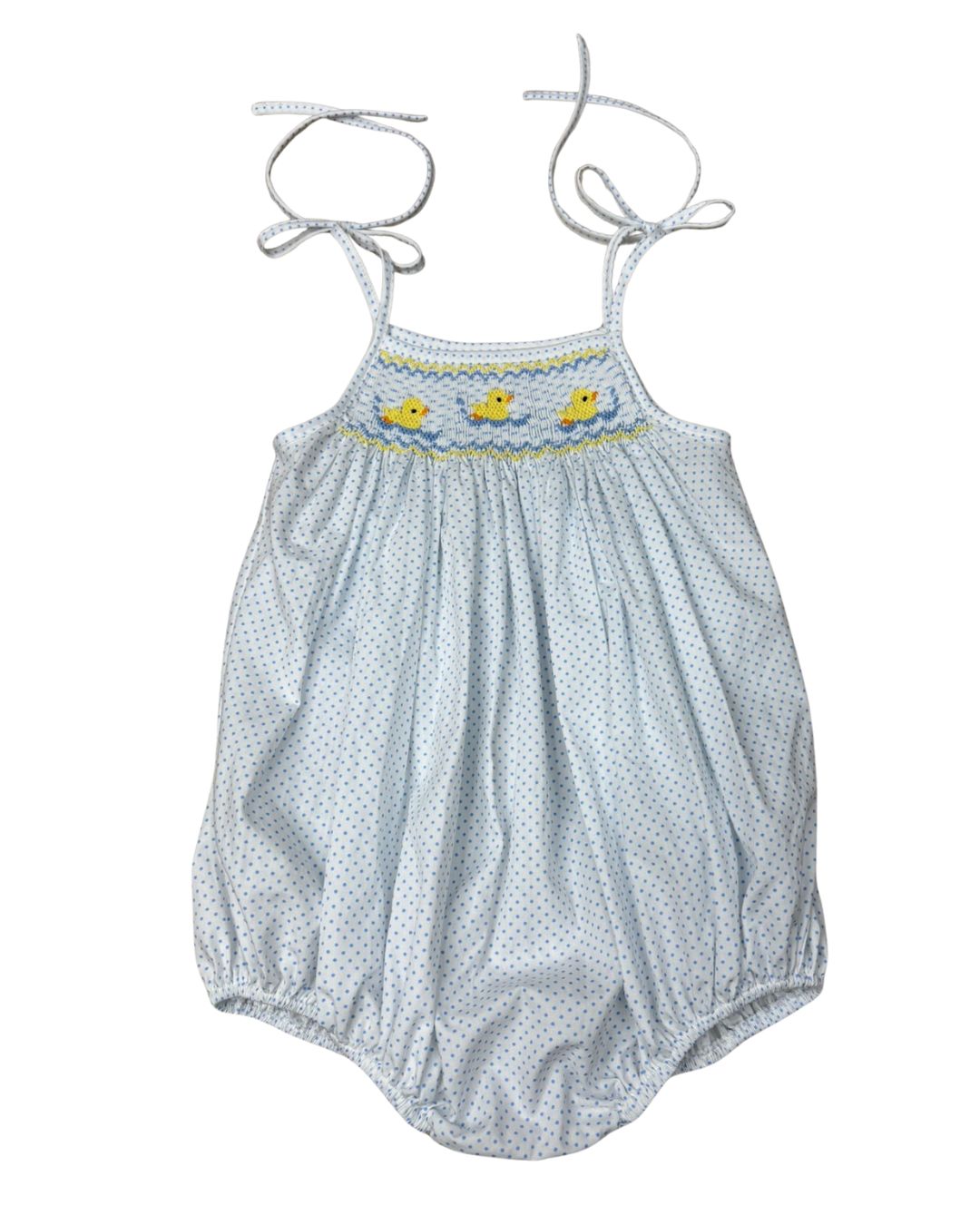 Smocked Tie Bubble | Darling Duckling