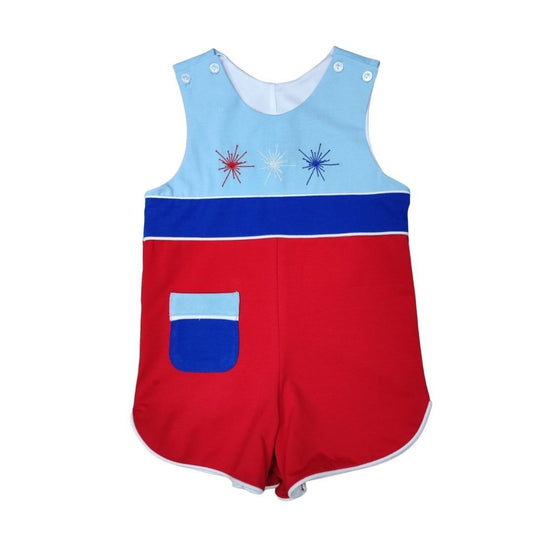 Embroidered Jon Jon | Patriotic Sparkle