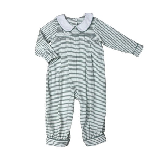 Carson Collared Longall | Sage Stripe
