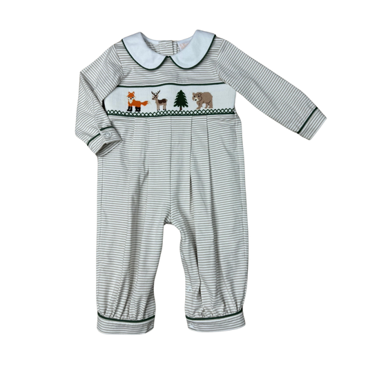 Smocked Romper | Forest Friends