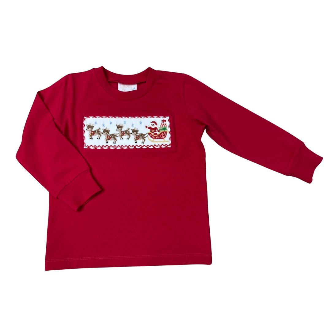 Smocked Shirt | Santa’s Sleigh