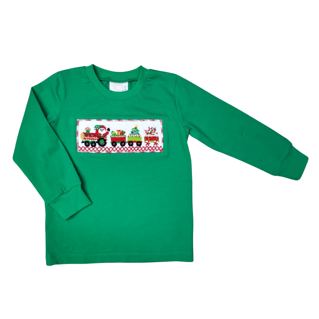 Smocked Shirt | Santa’s Train