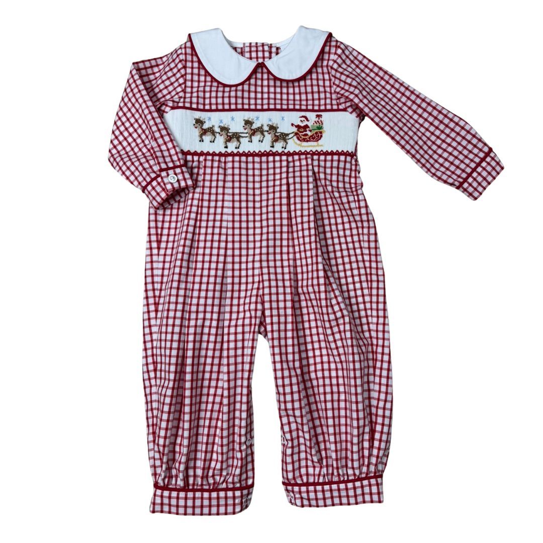 Collared Romper | Santa’s Sleigh