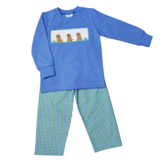 Smocked Pant Set | Puppy Trio