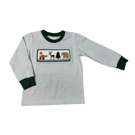 Forest Friends Smocked Long Sleeve Shirt